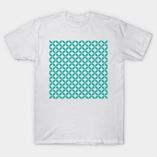 Retro Circles and Diamonds Blue 6 T-Shirt